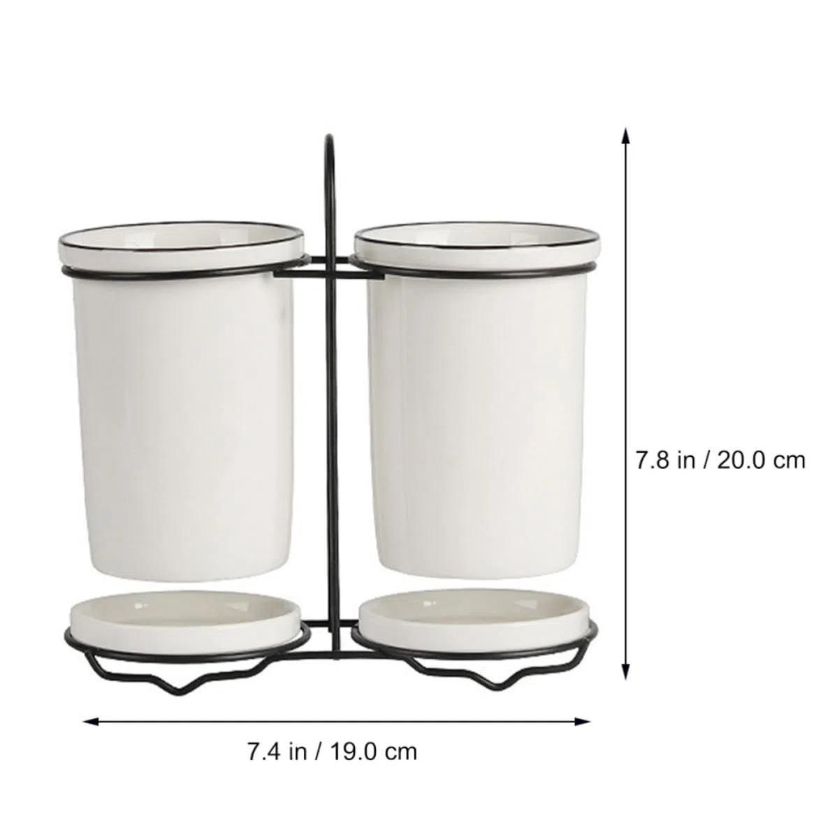STOBAZA Soporte Función de Escurridor y Almacenamiento de Cerámica Blanco para Cubiertos y Palillos para Cocina Moderna