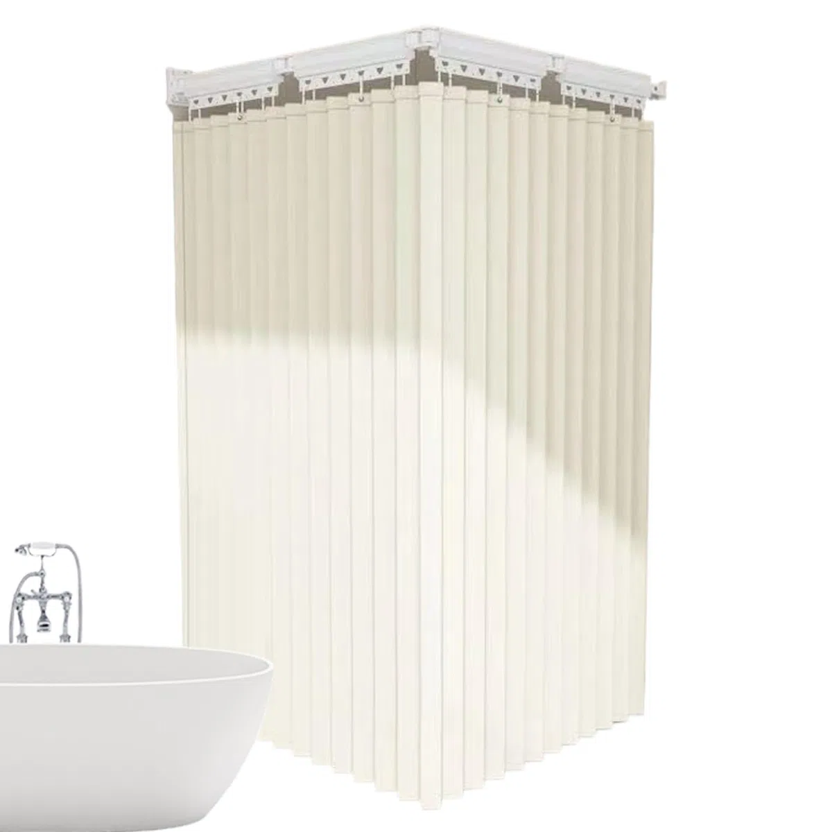 Cortinas de ducha plegables de fijación de pared ajustable sin taladrar | Ducha Barras Para Baño Apartamento Casa Hotel Dormitorio Interior