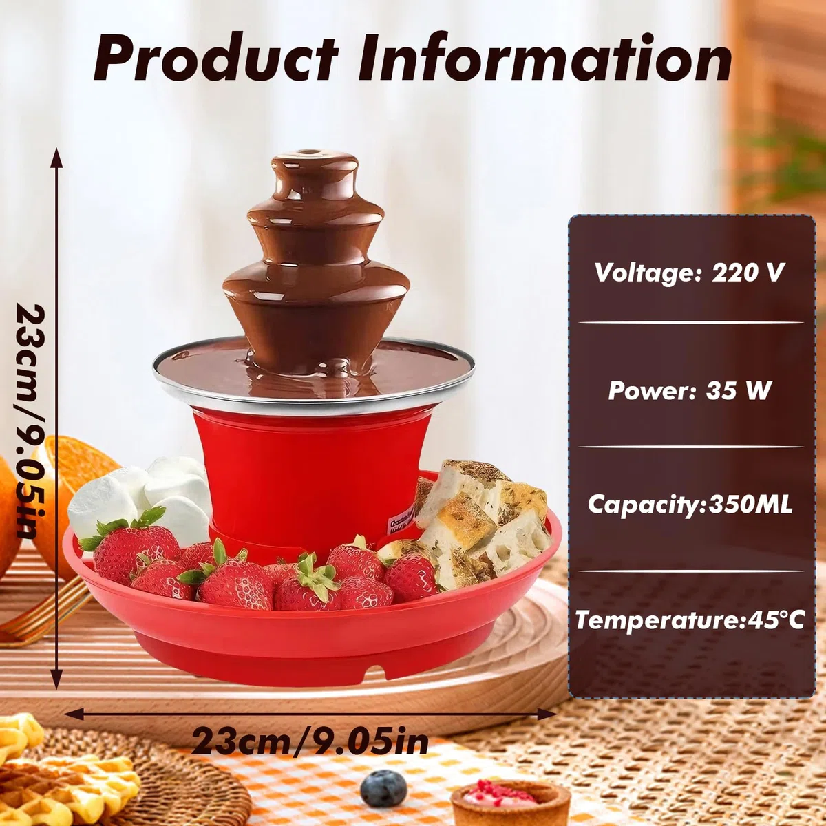 Fuente de chocolate de acero inoxidable de tres niveles, con función de fusión, fuente de chocolate eléctrica con 35 W, capacidad de 200 g para fiestas, cumpleaños y bodas