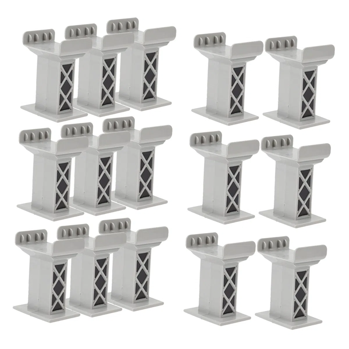 15 Piezas Soportes Multinivel para Puente de Tren Pilares de Plástico para Vías Bloques Elevados Compatibles con Principales Accesorios Estables para Tren y Mesas