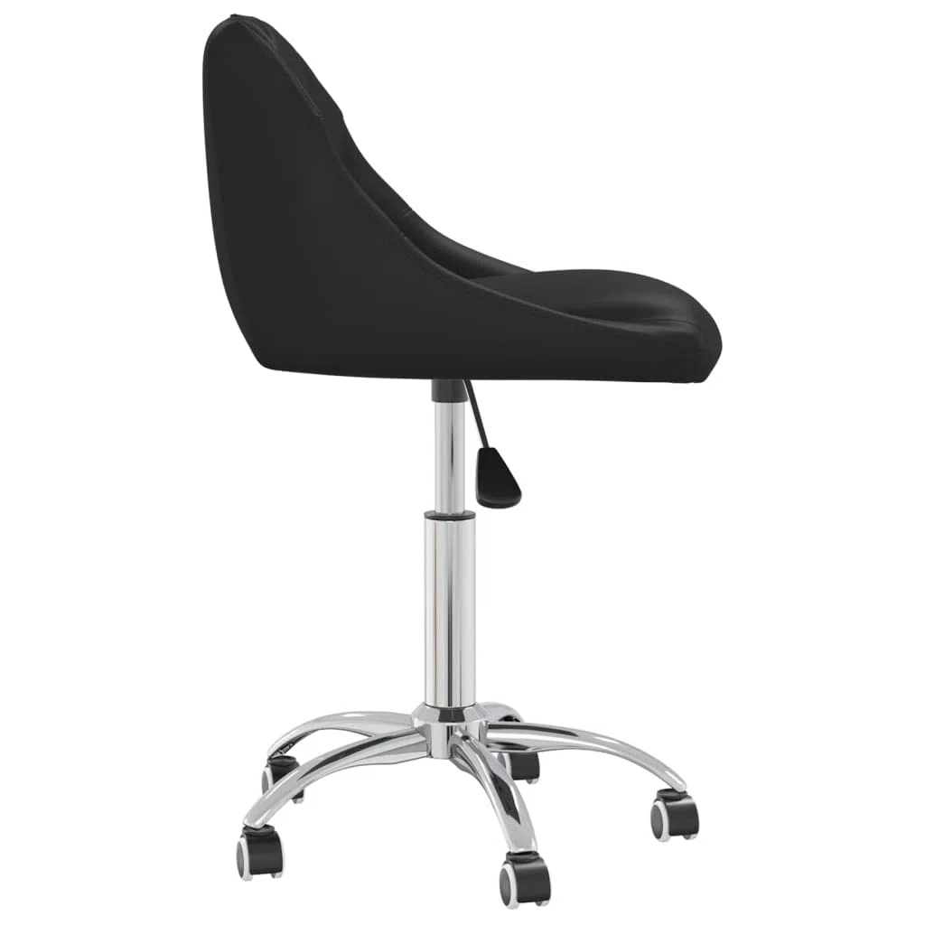 Sillas de comedor giratorias de 360 grados, 4 unidades, altura regulable, giratoria, color negro, piel sintética con ruedas
