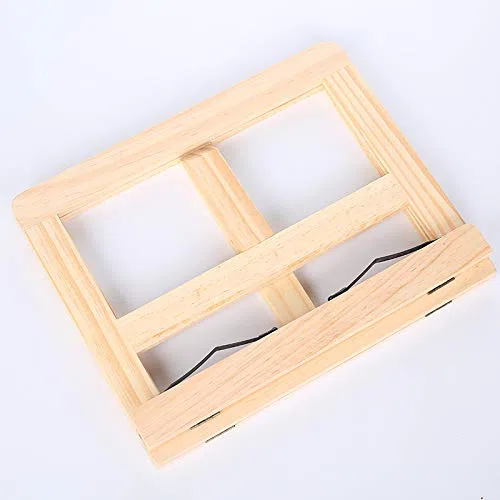Soporte de madera ajustable para libros de lectura, soporte para libros de cocina, soporte de documentos, con punta de madera