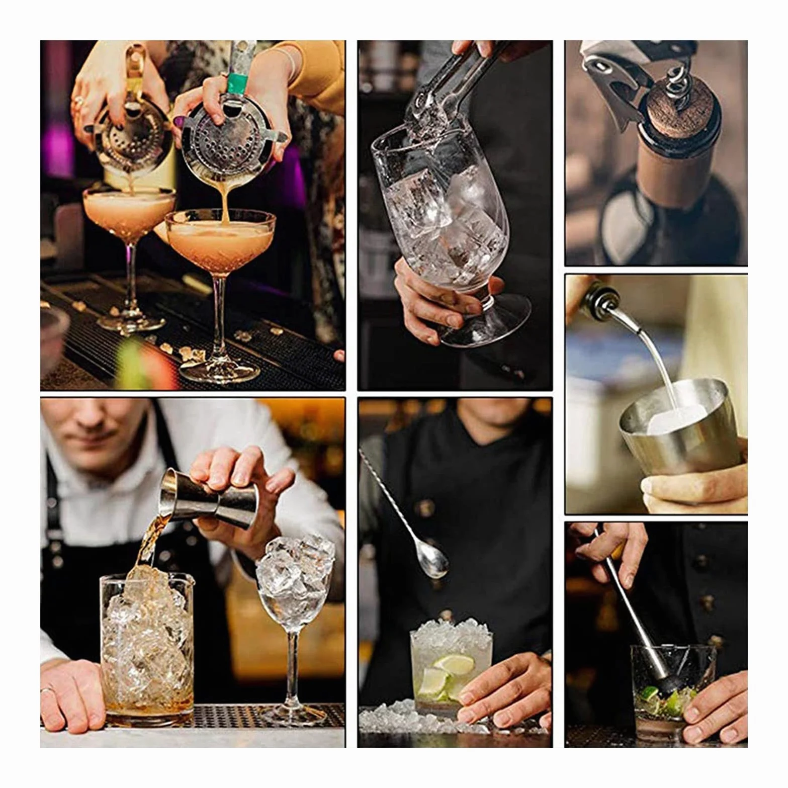 Liudan Coctelera para Cócteles Coctel Shaker Set Boston Bartender Kit con Soporte Acero Inoxidable Cóctel Coctelero Profesional Home Bar Herramientas Beber Fiesta Accesorios Juego de cóctel