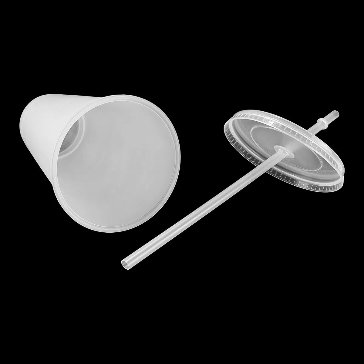 Ludom 10 vasos de plástico reutilizables, vasos fríos de 24 onzas con tapa y popote, taza de plástico PP para jugos de cumpleaños, fiesta en la playa (transparente)