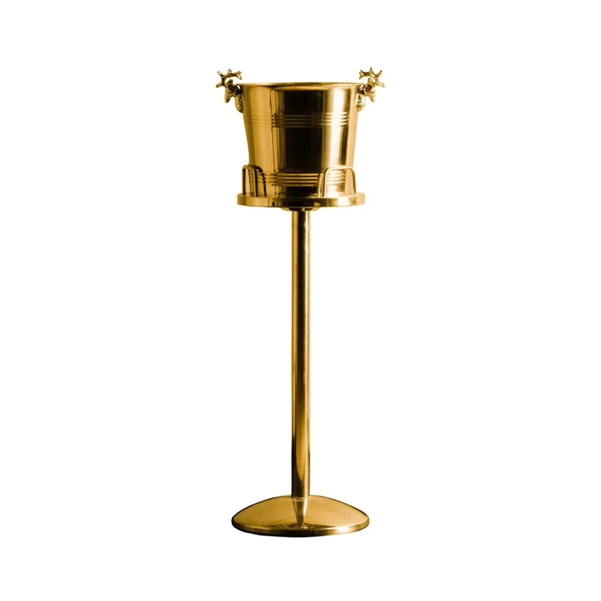 Cubo de Hielo Cubo de champán for el hogar, Gran Enfriador Vino, Cubo Hielo Piso, Barra Acero Inoxidable, KTV Cubo de Hielo frío para Barra(Gold)