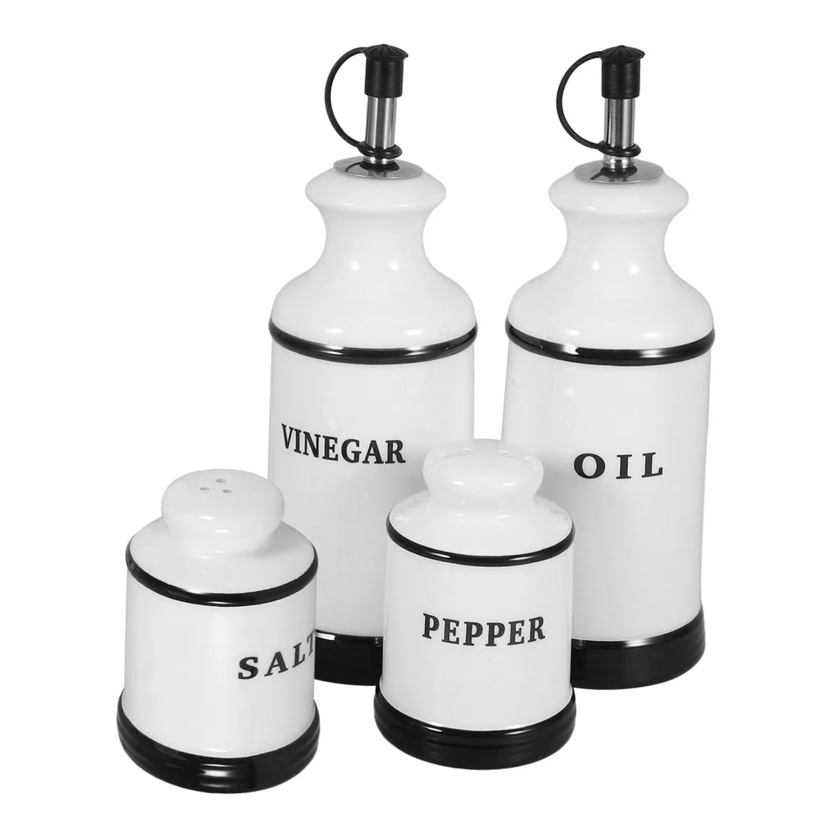 Garneck 4piezas Frascos De Condimentos De Cerámica Dispensador De Aceite y Vinagre Para Cocina Organizador De Especias Mantiene Los Condimentos Unidades Hogar y Restaurante