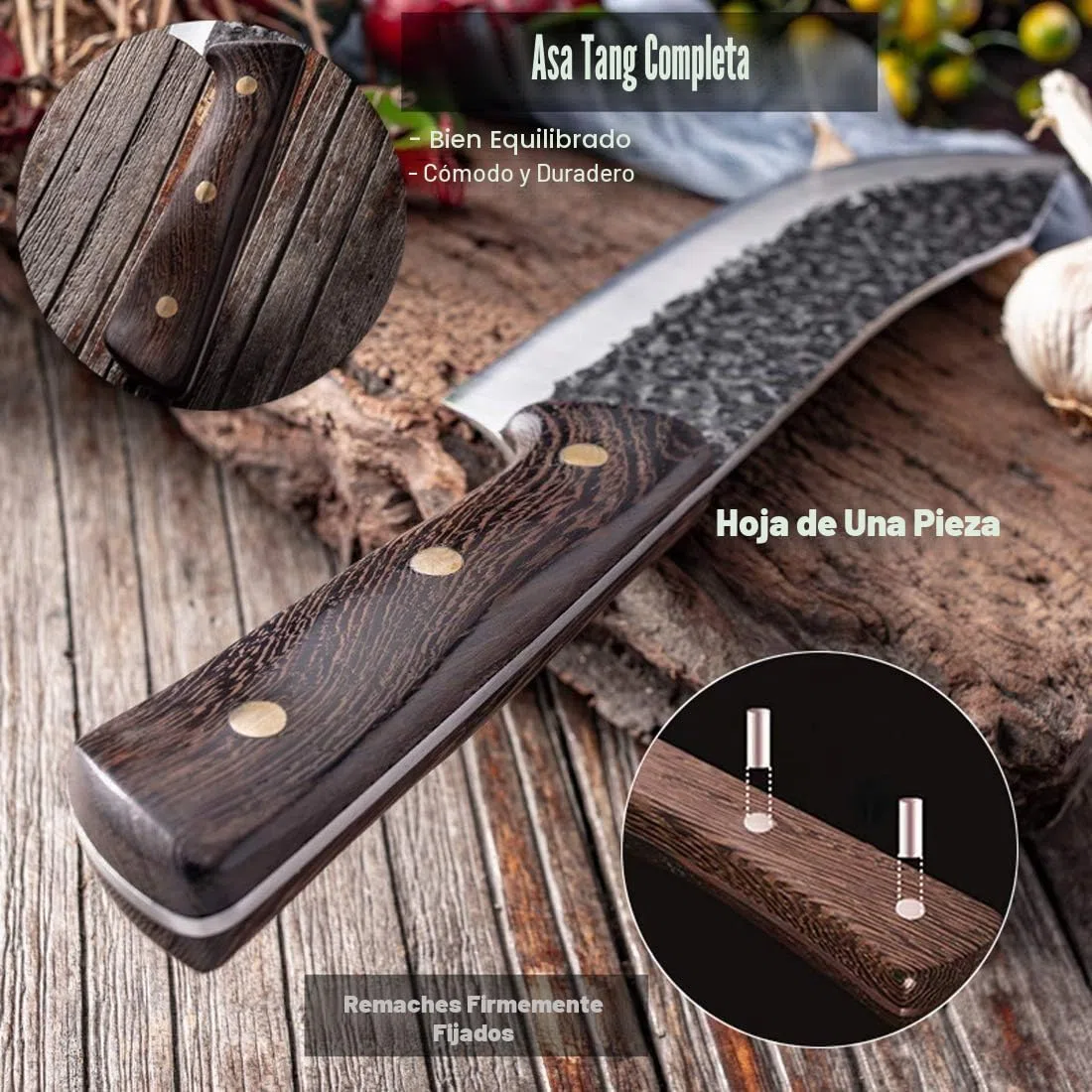 Jason 30cm Cuchillo profesional de cocina para carne, Cuchillo de Damasco afilado para barbacoa, parrilla, Camping Actividades al aire libre