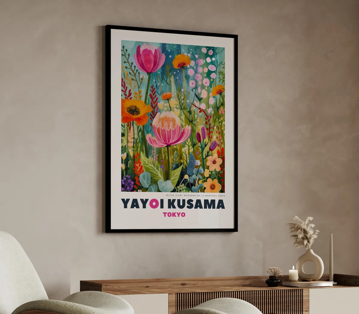ARTINSPIRIO Póster de arte de Yayoi Kusama (Solo póster, 60x90 cm)