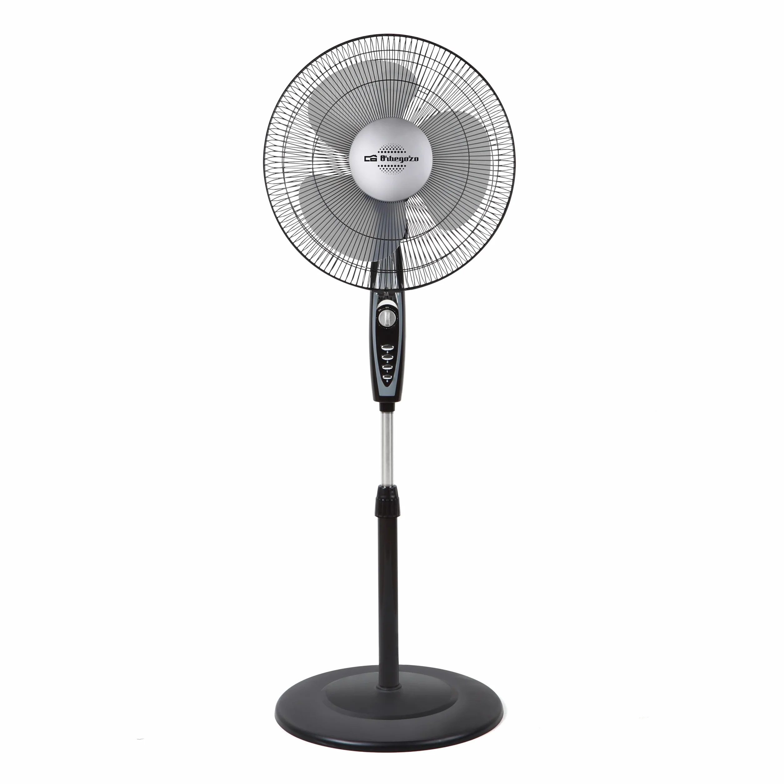 Orbegozo SF 3347, Ventilador de pie, 3 velocidades de ventilacion, 50 W, temporizador de dos horas, función oscilación, altura regulable, 3 aspas de 40 cm, color negro