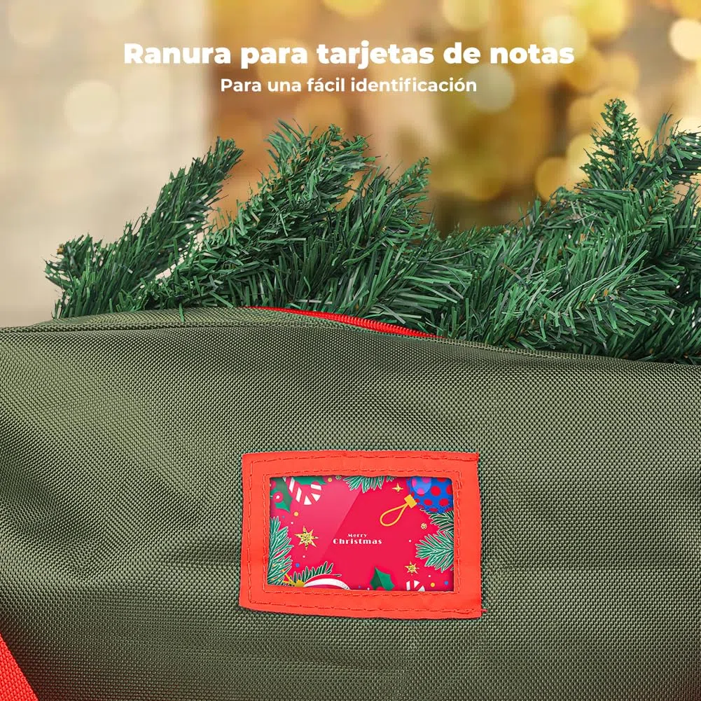 OUSFOT Bolsa para Árbol de Navidad, Bolsa Porta Árboles Impermeable de 180 cm en Tela Oxford 1680D con Asas Reforzadas y Resistentes, para Guardar Adornos Navideños