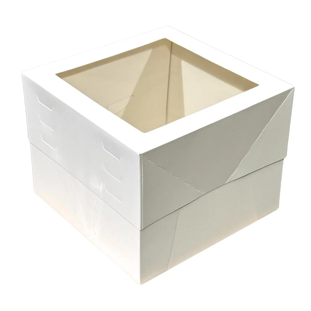 Decoraciondulce - Pk de 10 Cajas para Tartas, Blanca Altura Regulable Con Ventana 30 X 30 X 20 A 30 Cm. (30x30)