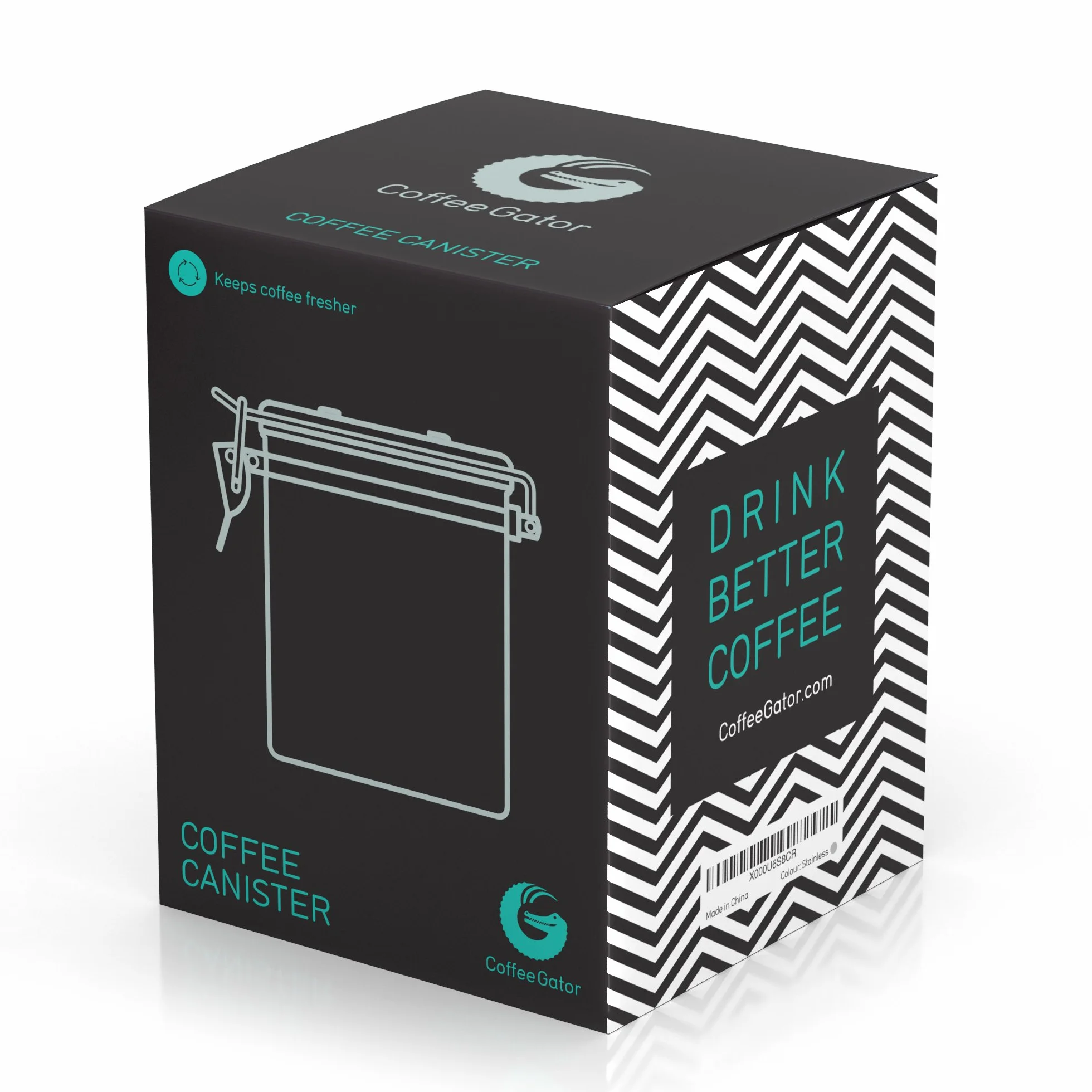 Coffee Gator - Recipiente para conservar el sabor, con rastreador de fecha, válvula de liberación de CO2 y cuchara, tamaño mediano