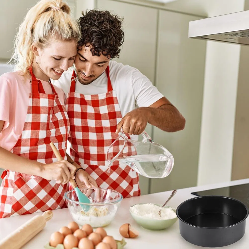 IVEOPPE Juego de 2 Moldes Redondos Para Hornear, Molde Redondo de Acero Inoxidable Con Revestimiento Antiadherente, Adecuado Para Pasteles, Brownies, Tartas, Lasaña (20cm)