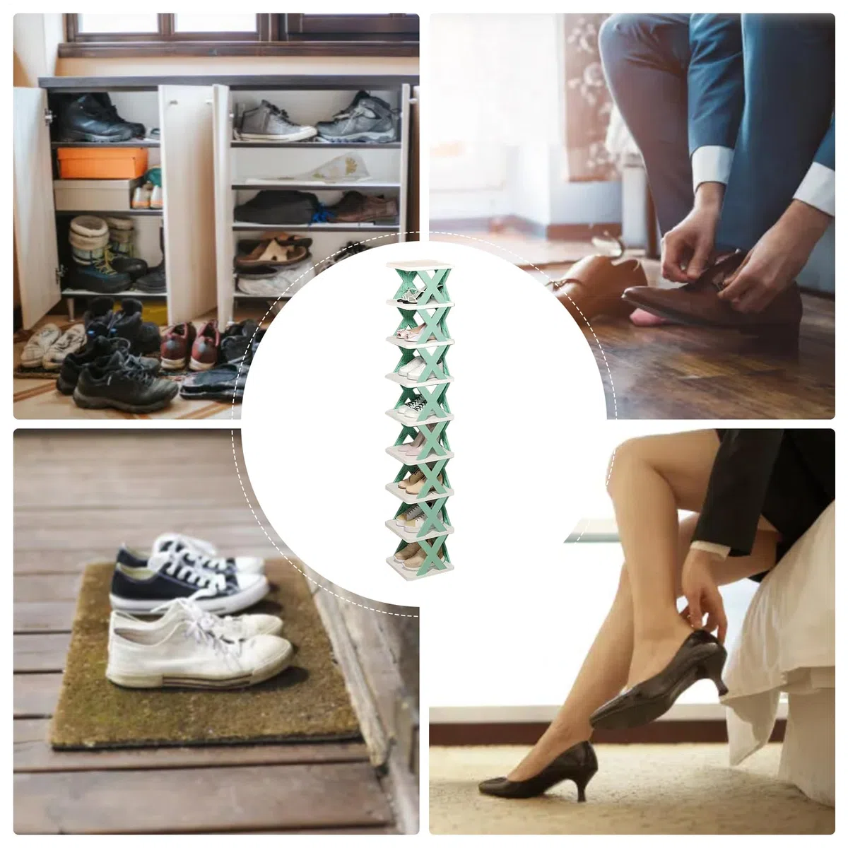 Perchero de Zapatos Plegable | Organizador Plegable Alto para Zapatos | Soporte Multifuncional De Pie Ahorrador De Espacio Para Armarios y Apartamentos Pequeños