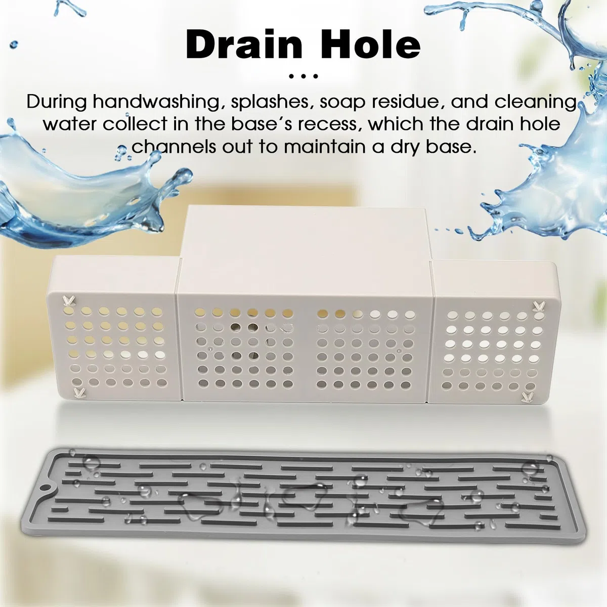 CAUTIOUS Organizador de Fregadero, Dispensador de Jabón de Esponja de Llástico, Juego de Dos Dispensadores de Jabón Líquido Lavavajillas 350ml, Organizador de Utensilios de Cocina (Blanco)