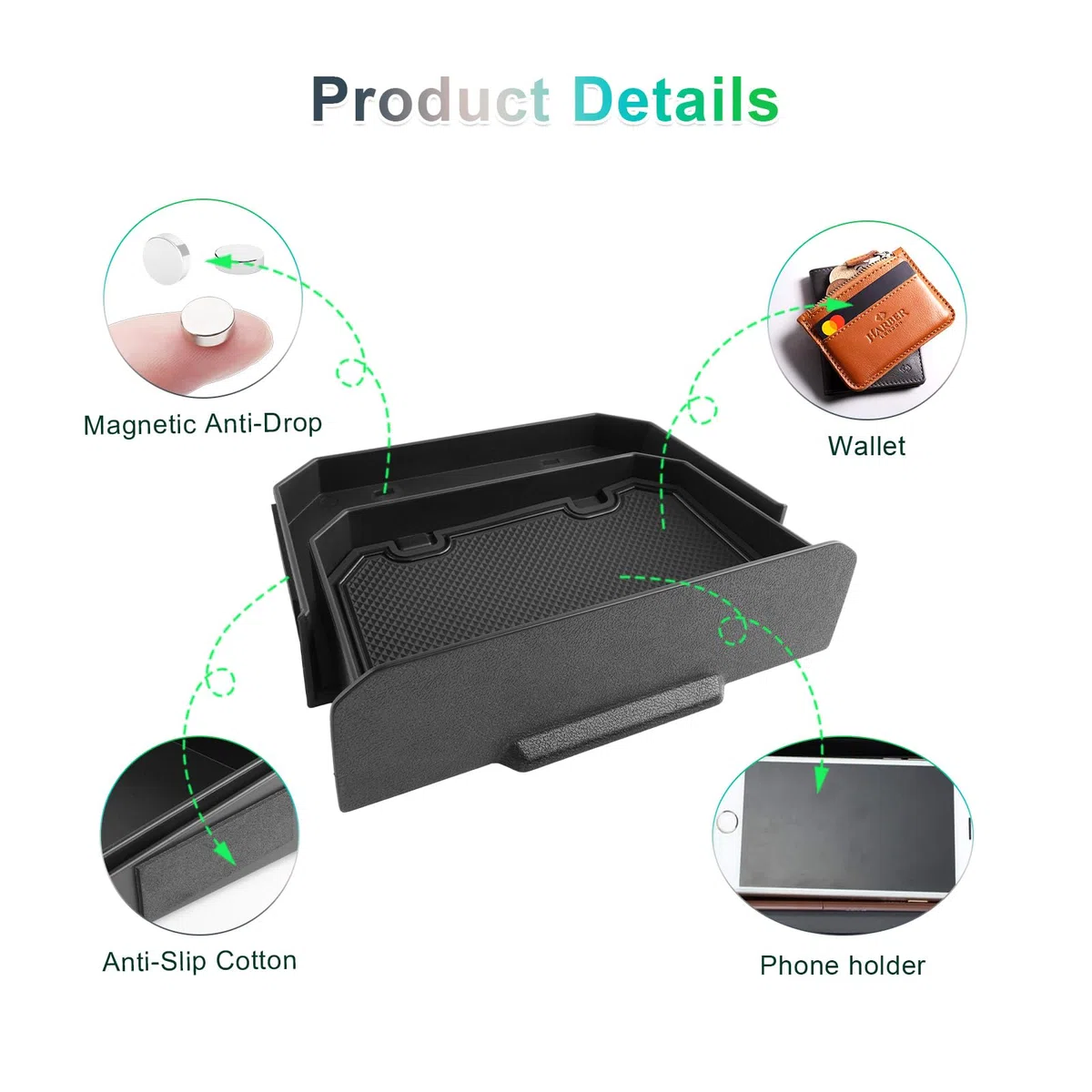 GAFAT Dacia Duster 3 2026 2025 2024/ Dacia Bigster Consola Central Cajón Magnético Anticaída, Dacia Duster iii 2025 Accesorios Caja de Almacenamiento Organizador Oculto, Con Función Antideslizante