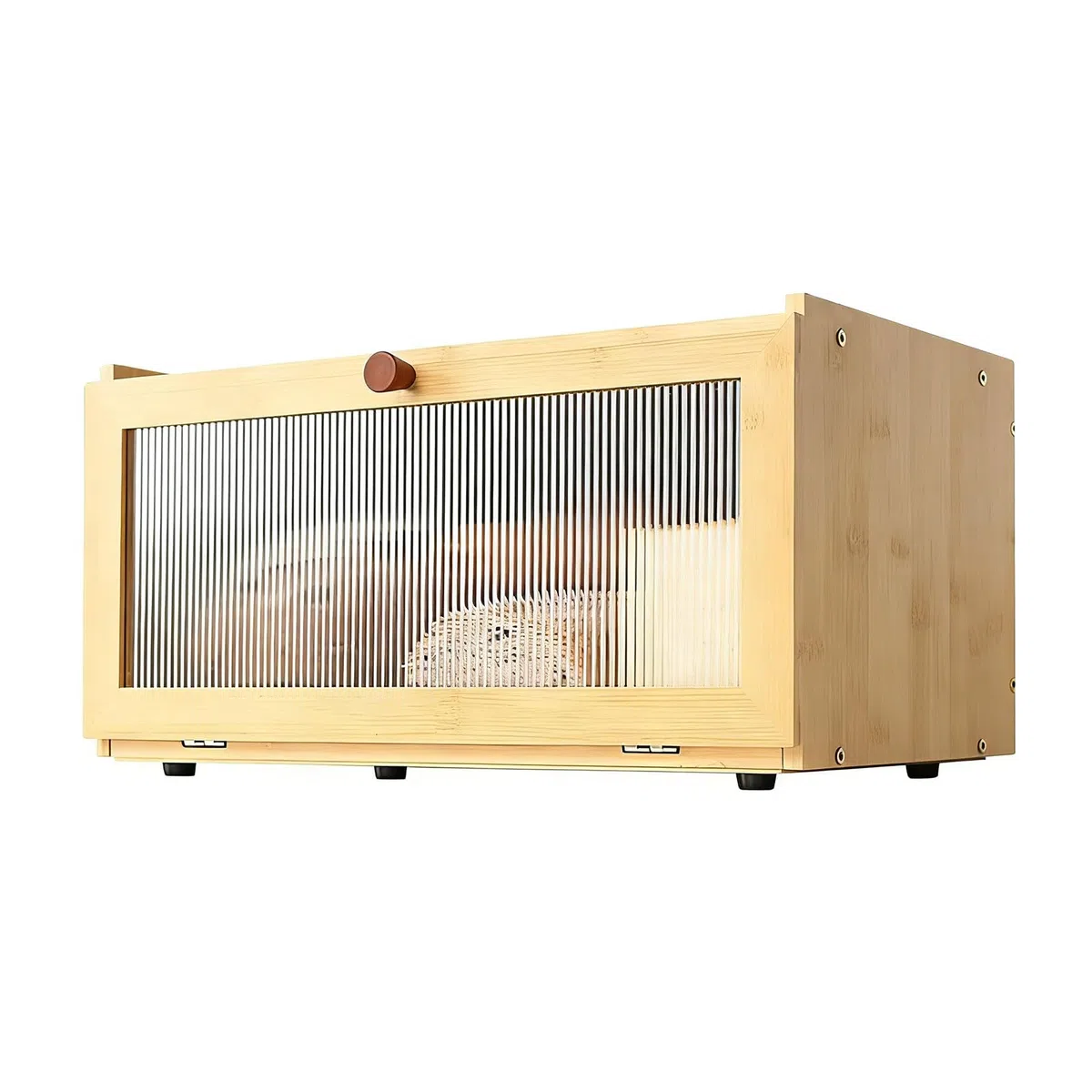 Gestor de pan compacto con agujeros de circulación y construcción para la conservación de productos de panadería, contenedor de pan ventilado