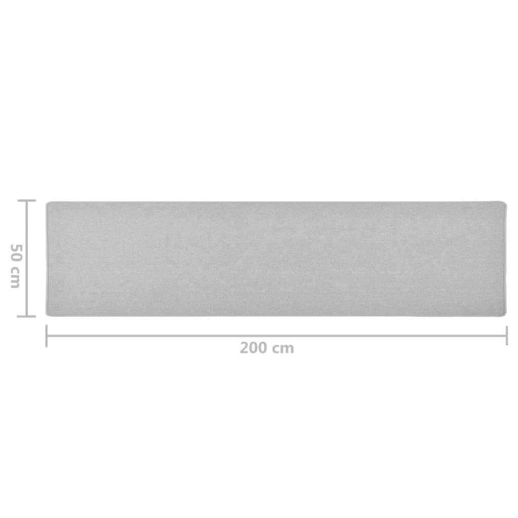vidaXL Alfombra de Pasillo Entrada Vestíbulo Galería Estera Salón Dormitorio Cocina Oficina Suelo Lavable Antideslizante Gris Claro 50x200 cm