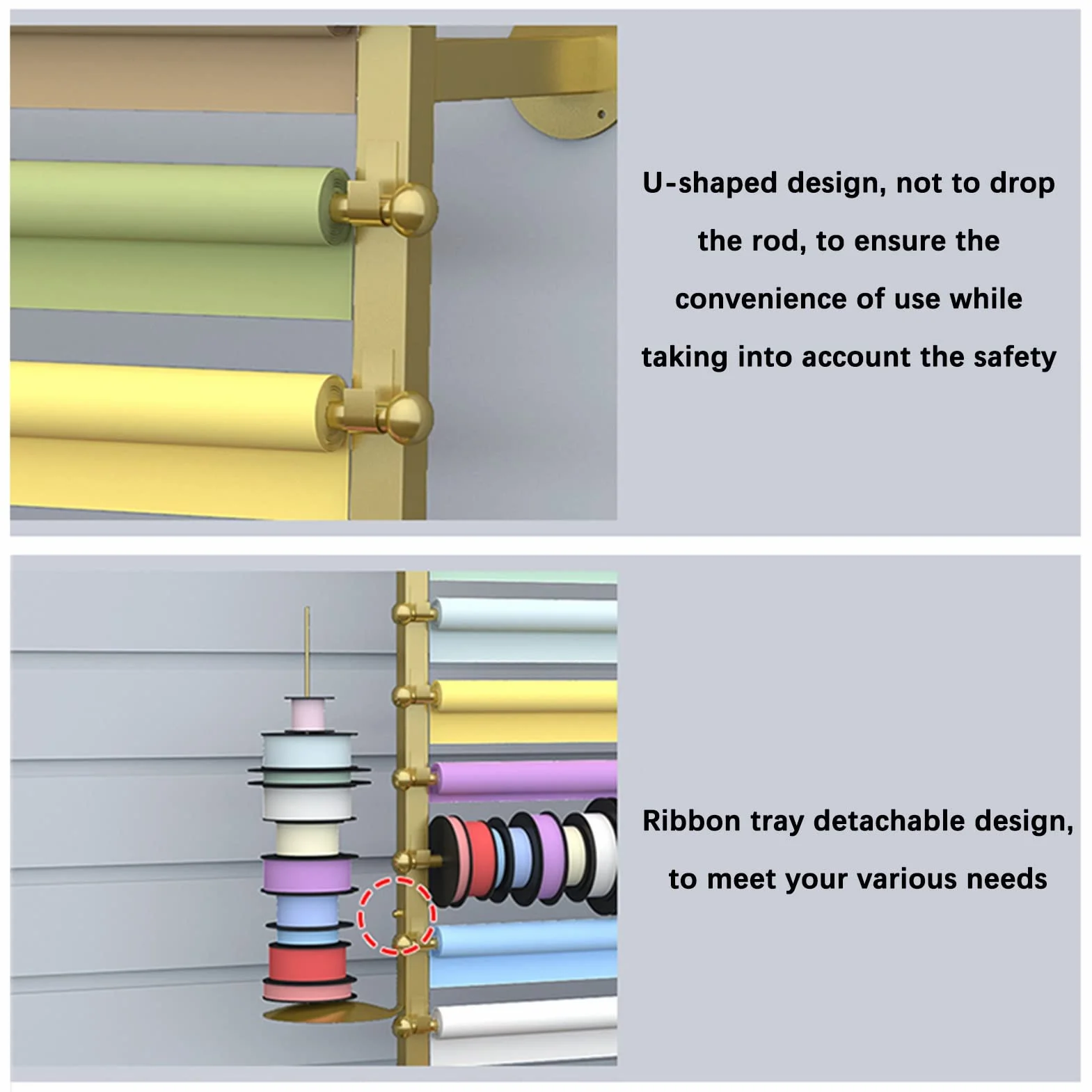 Estantes de pared de 12 niveles para carretes de papel pintado, bufandas de celofán y papel de envoltura de flores, ideal para manualidades y tiendas de regalos