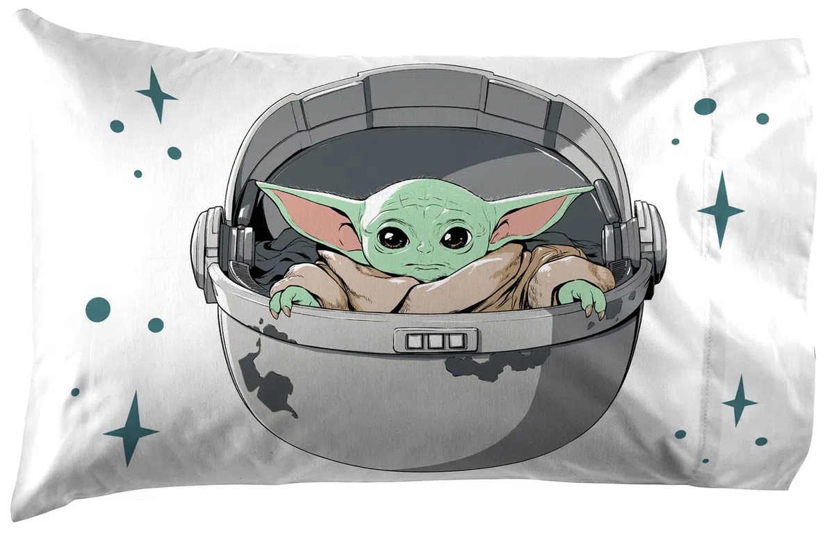 Jay Franco Star Wars Mandalorian Curious Child Funda de Almohada 100% algodón 50 x 70 cm