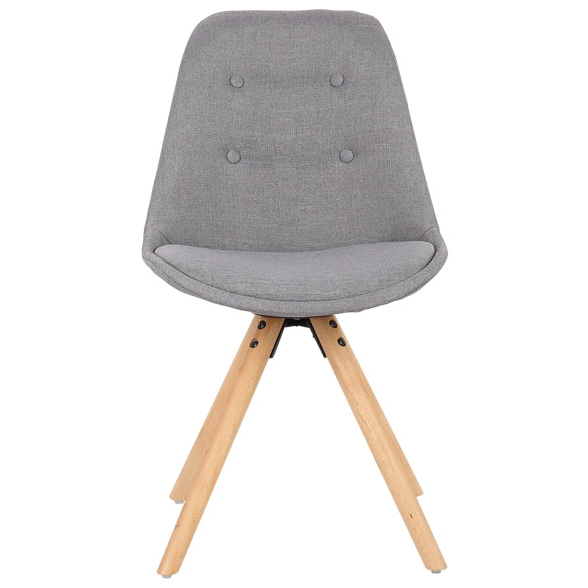 WOLTU Juego de 2 Silla de Comedor,Lino,Gris | Estilo Vintage,Pata de Madera, Maciza con Respaldo