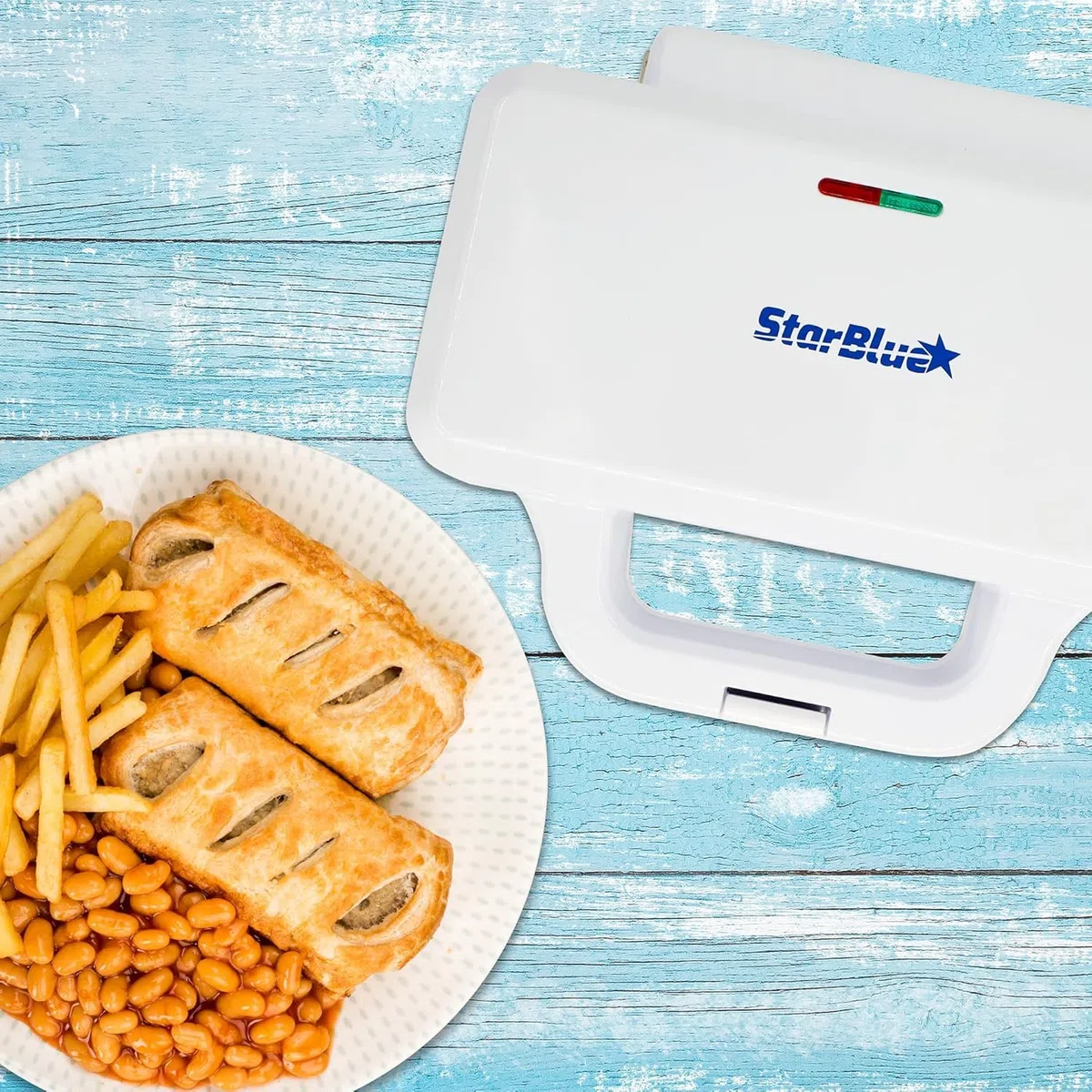 StarBlue - Máquina para hacer rollos de salchichas con libro electrónico de recetas gratis, 220-240 V 50/60 Hz 850 W Enchufe del Reino Unido Y Adaptador Europeo