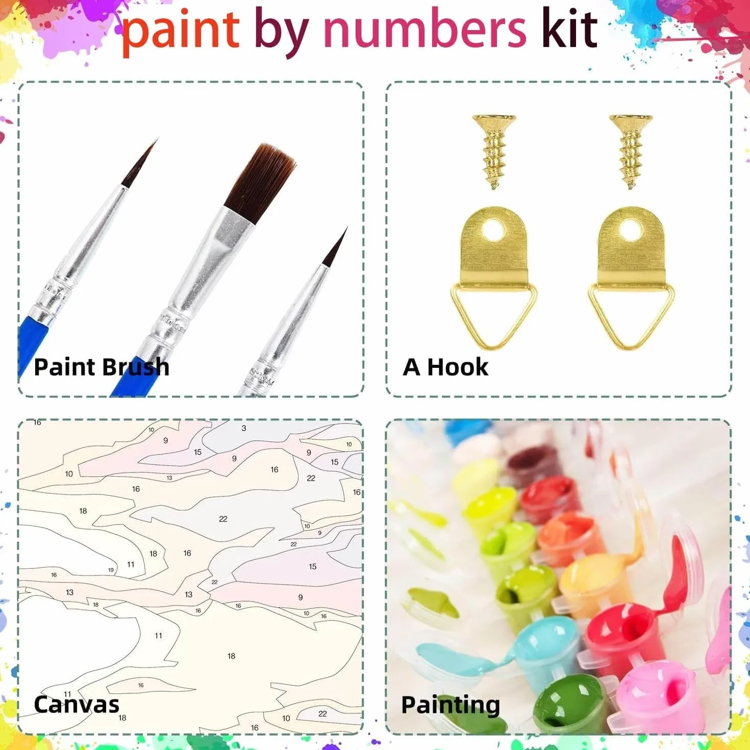 Pintar por Numeros Adultos Halobios, Pintar por Numeros Niños Kit Manualidades Adultos Medusa Cuadros para Pintar por Numeros Pintura Acrílico, Cuadros Decoracion Salon Modernos 80X160cm 7w-H-9