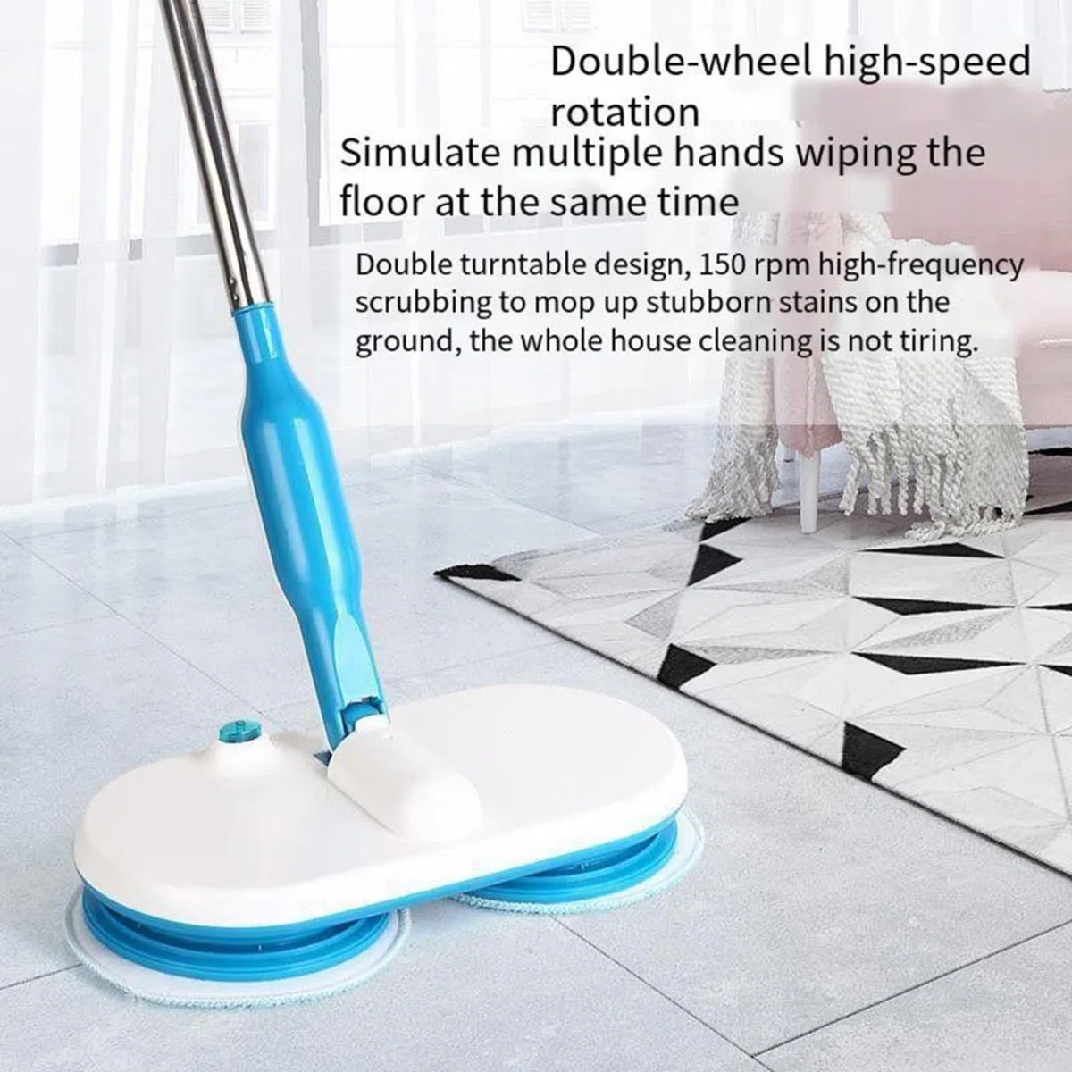 Electric Lazy Mop - Mopa eléctrica flotante multiusos para limpieza de suelos, 40 x 17 x 10 cm