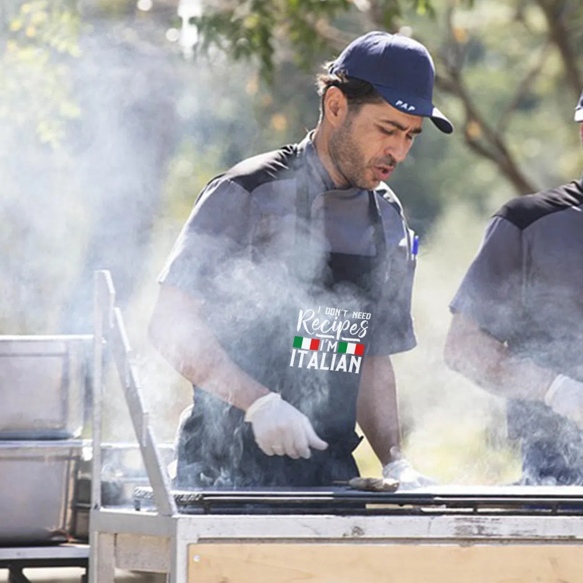 Delantales divertidos para hombres y mujeres con bolsillos, delantal italiano para cocinar a la parrilla BQQ, regalos para cumpleaños de chef y marido