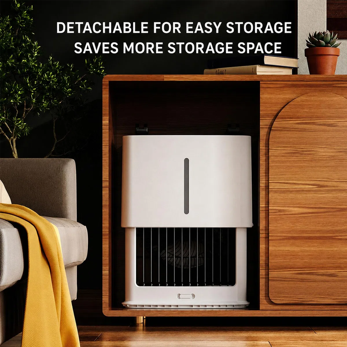 Enfriador de Aire Portátil, Climatizador Evaporativo 12L Silencioso, 3 Velocidades, Ruedas Giratorias, para Habitación Casa, 6 Cajas de Hielo (288x260x615mm)
