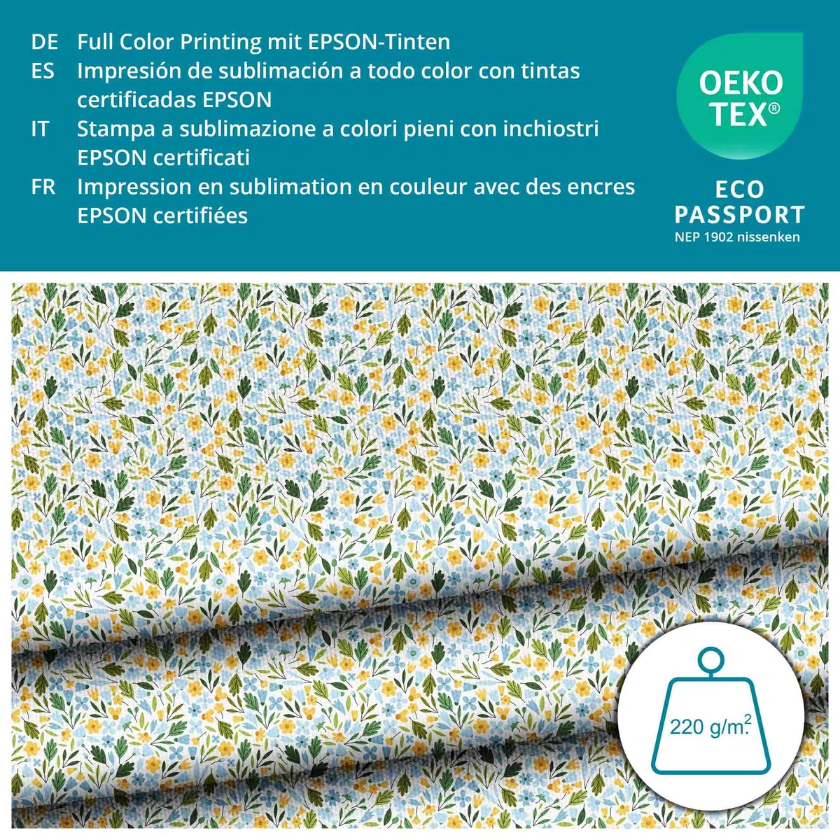 DreamRoots Tela impermeable por metros 600D 220g/m - Tela para tapizar sillas, cojines, sofas - Lona impermeable exterior 160 cm ancho Forget me not 2M