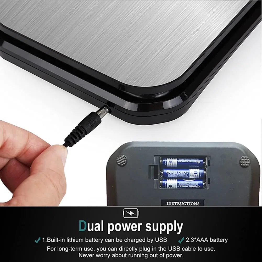 Bascula De Cocina Impermeable IP67, 0,01 Oz/0,1 G Alta Precisión, 11 Lb/5 Kg, Lavable, Plataforma De Pesado De Acero Inoxidable, Bascula Cocina USB Recargable Para Cocinar, Hornear, Perder Peso, Etc.