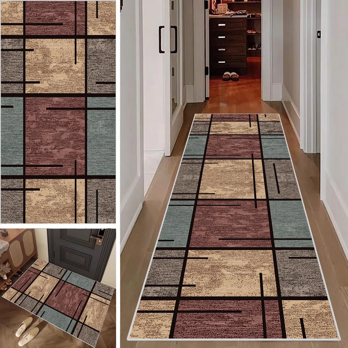 Alfombras de Pasillo Larga Alfombra Cocina Lavable Alfombra Corredor Antideslizante Alfombras de área Absorbente Alfombra Lavadero Pasillo Alfombrilla para Entrada Comedor 40 x 140 cm