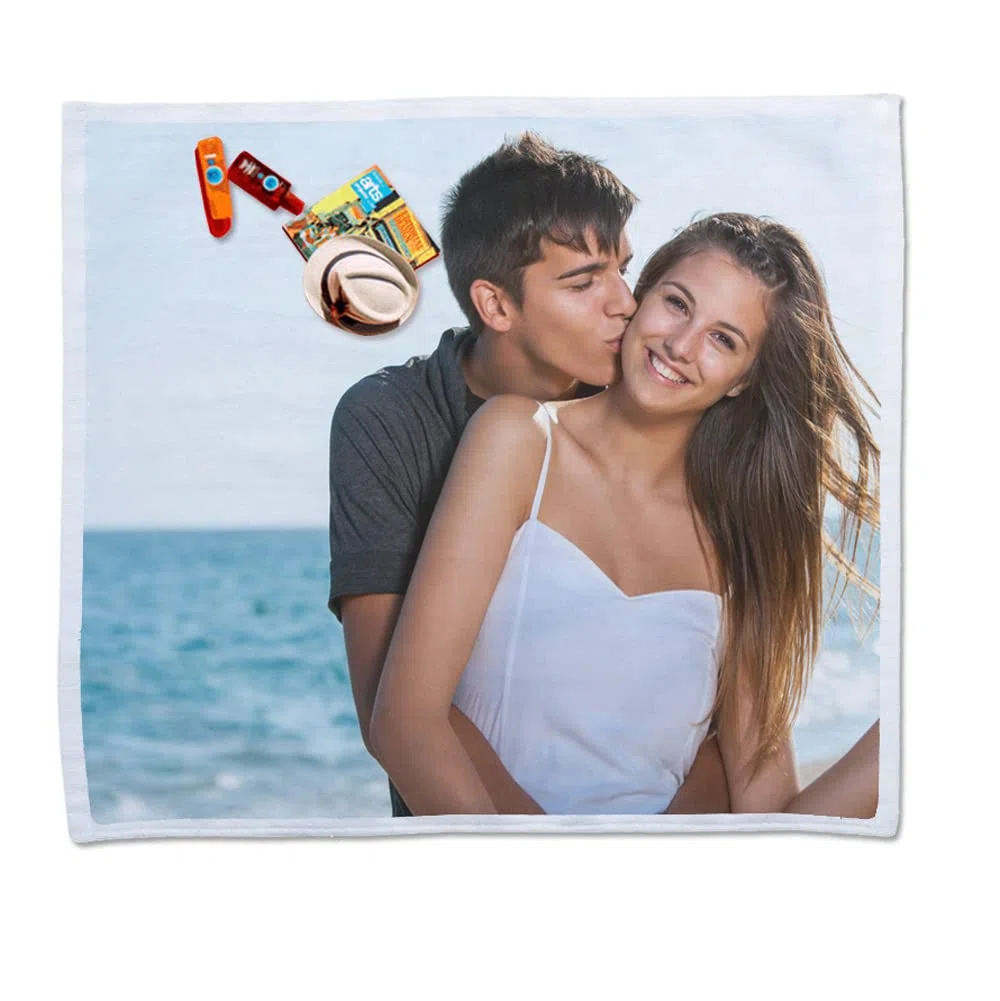 Regalo Original Toalla para Dos de Microfibra para la Playa Personalizada con tu Foto 160x180cm