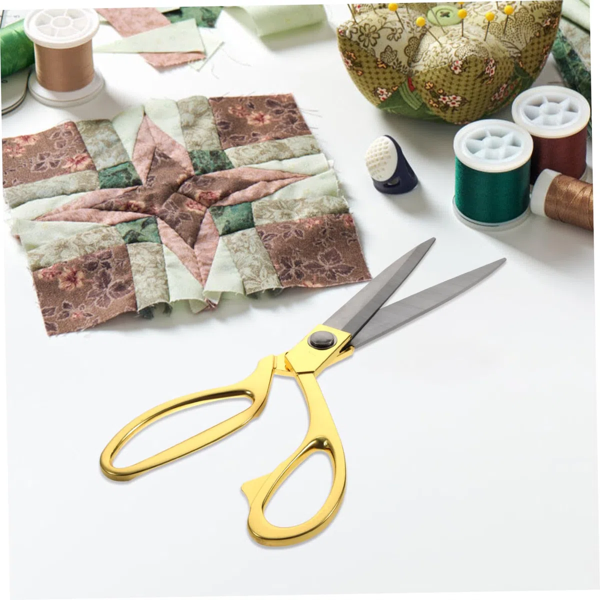 Tijeras Doradas de Acero Inoxidable para Corte de Tela Diseño Moderno y Experiencia de Corte Cómoda Ideales para Costura