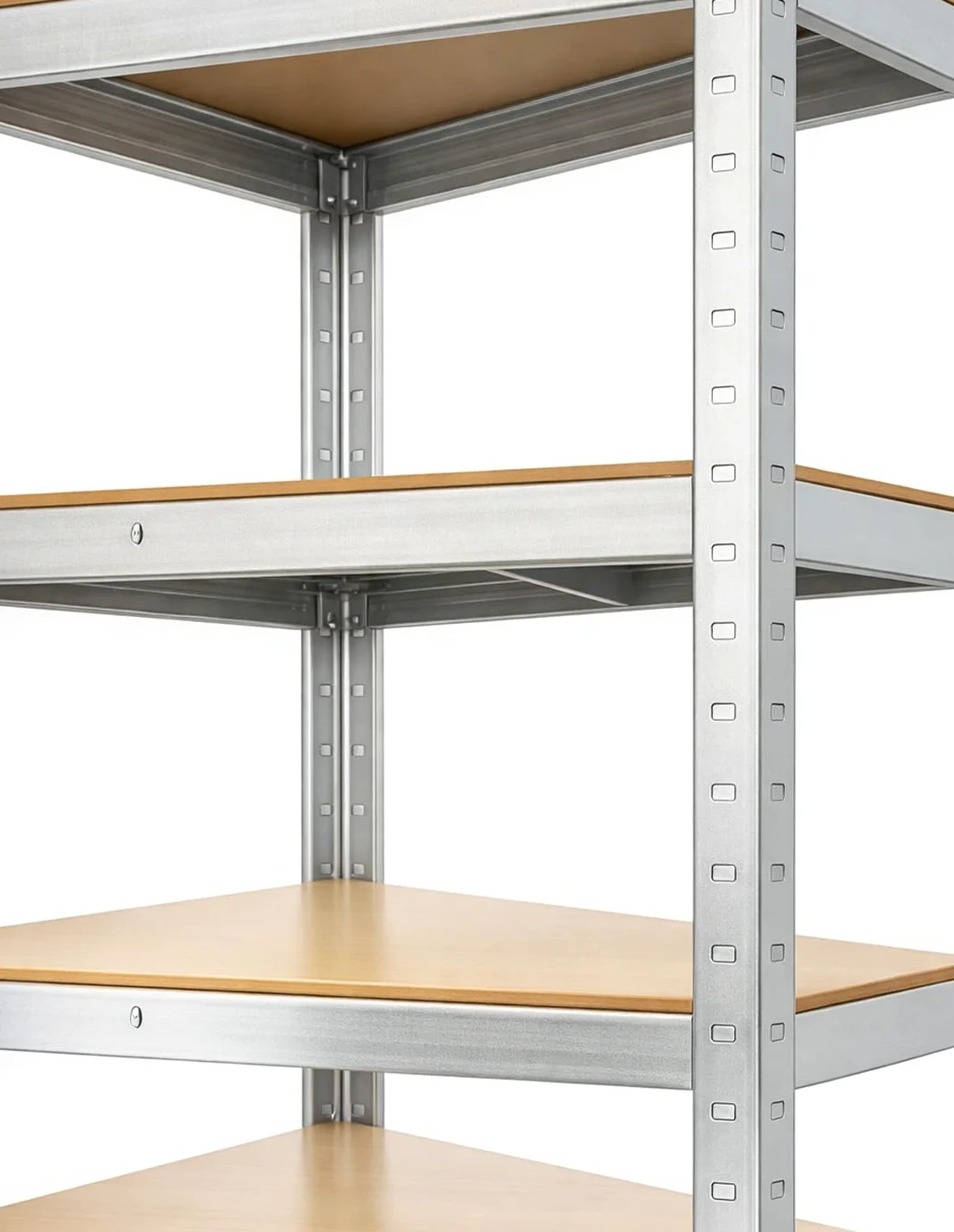 Jardin202 - Estantería Modular de Acero y Madera | Unidad de Almacenamiento de 5 baldas con estantes Ajustables en Altura | 180 x 90 x 40 cm | Peso máximo 875 kg | Pack 2 uds (Plata)
