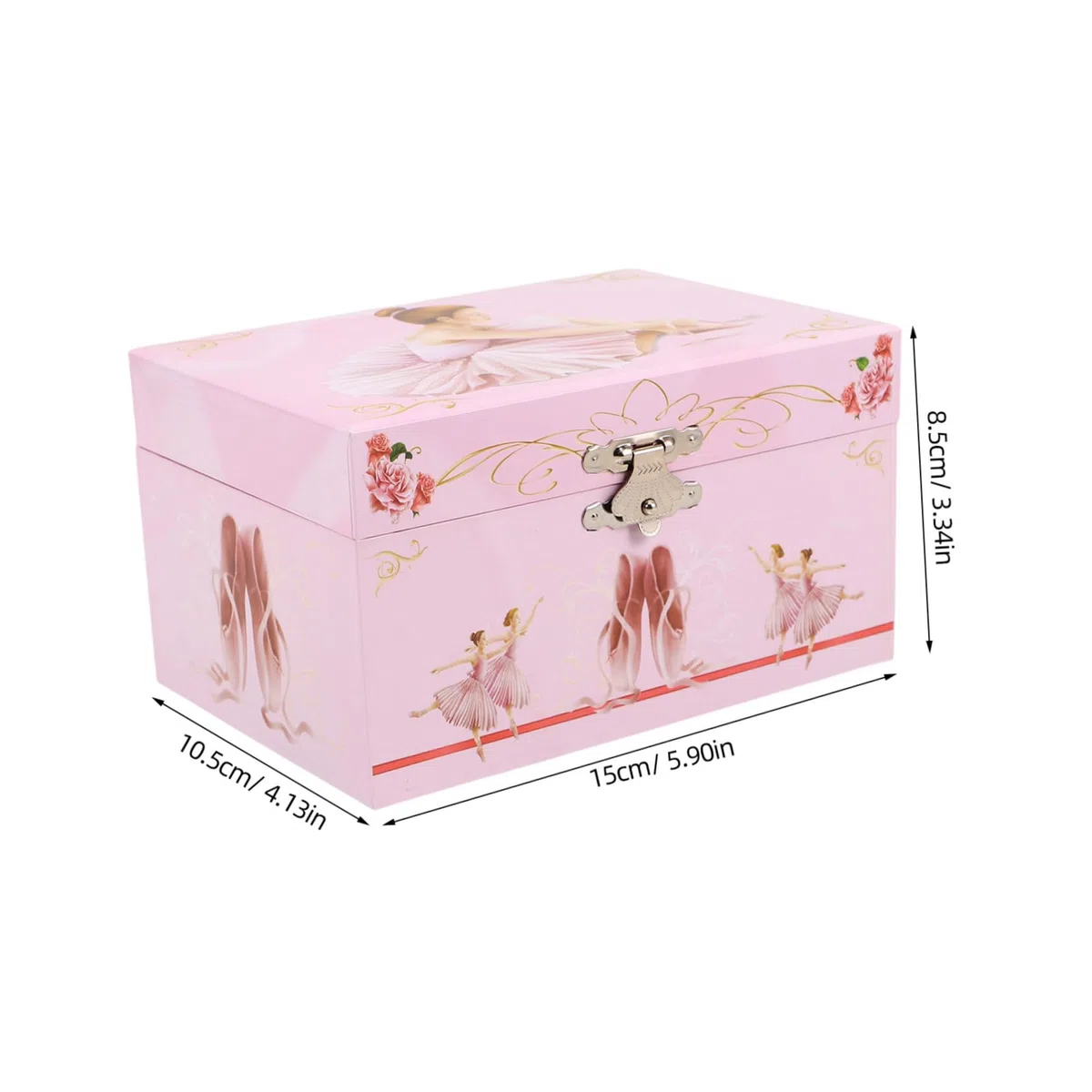Gatuida Caja de Música Delicada en MDF con Bailarina Giratoria para Niñas Joyero Musical Rosa Almacenamiento de Joyas Adecuado para Habitación Infantil
