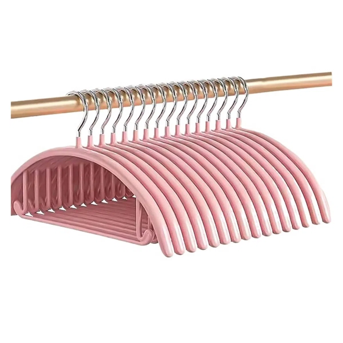 Perchas antideslizantes de acero inoxidable de alta calidad, diseño grueso sin costuras para almacenamiento de ropa de adultos, paquete de 20 en rosa, solución duradera y elegante para colgar