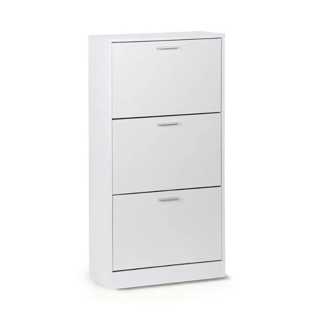 Acomoda Textil - Zapatero 3 Niveles de Madera, Amplio, Resistente y de Fácil Instalación 60x24x115 cm. Organizador de Zapatos Moderno, Fácil Montaje y Robusto. (Blanco)