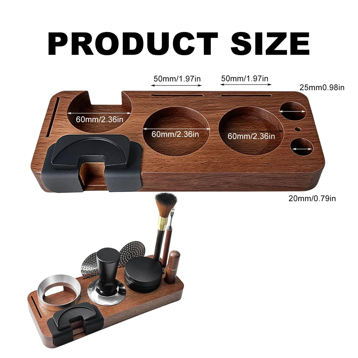 Juego de 10 prensadores de café con estación de prensado, 51 mm, juego de accesorios para café expreso con herramienta WDT, anillo dosificador, pantalla Puck, cepillo de limpieza, tapete, accesorios