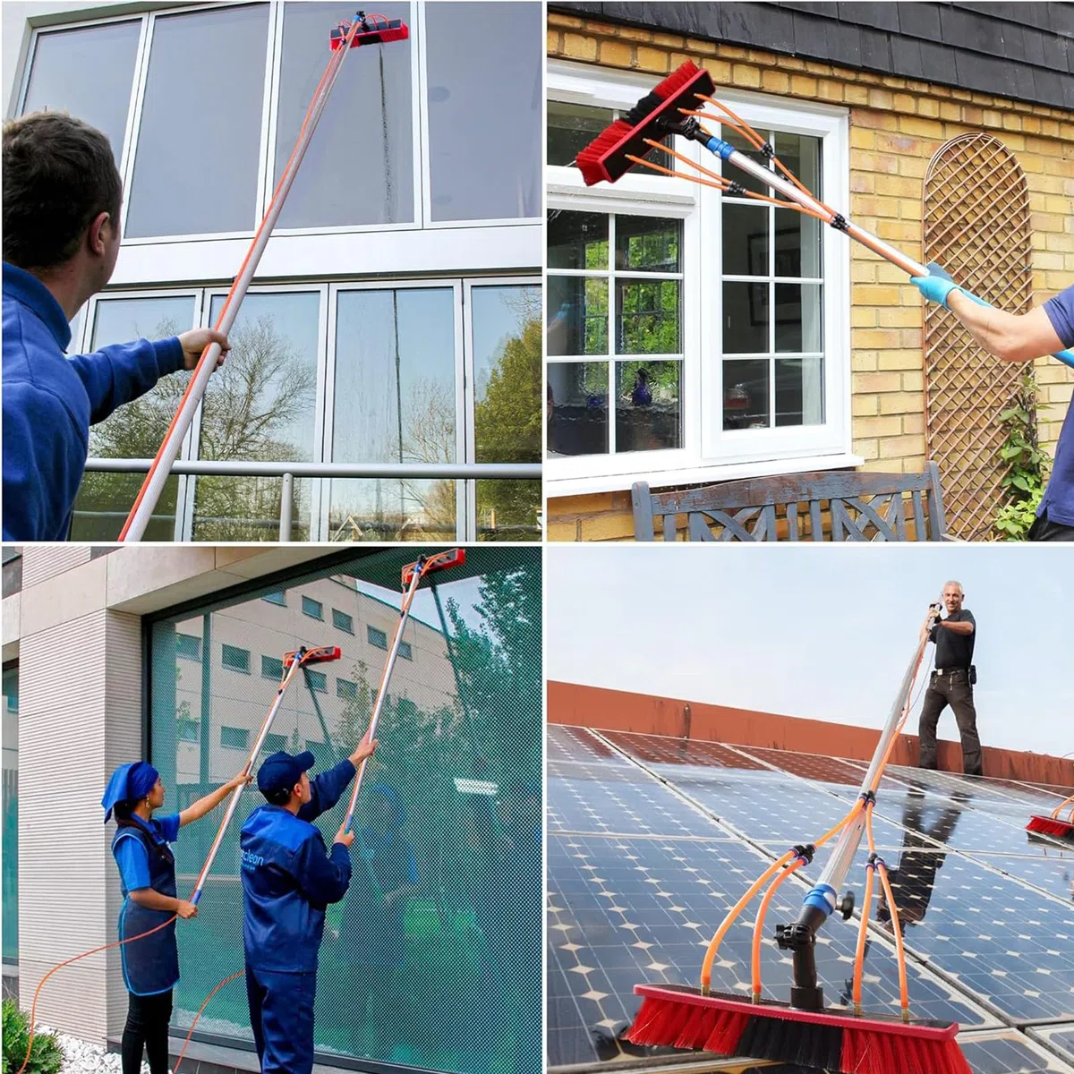 Palo telescopico Limpieza, 10m Limpieza de Cristales Pole/Agua alimentada telescópico Cepillo/Cleaner Extensible Conservatorio Roof Apto para fotovoltaica Panel CleaningTrucks de Windows
