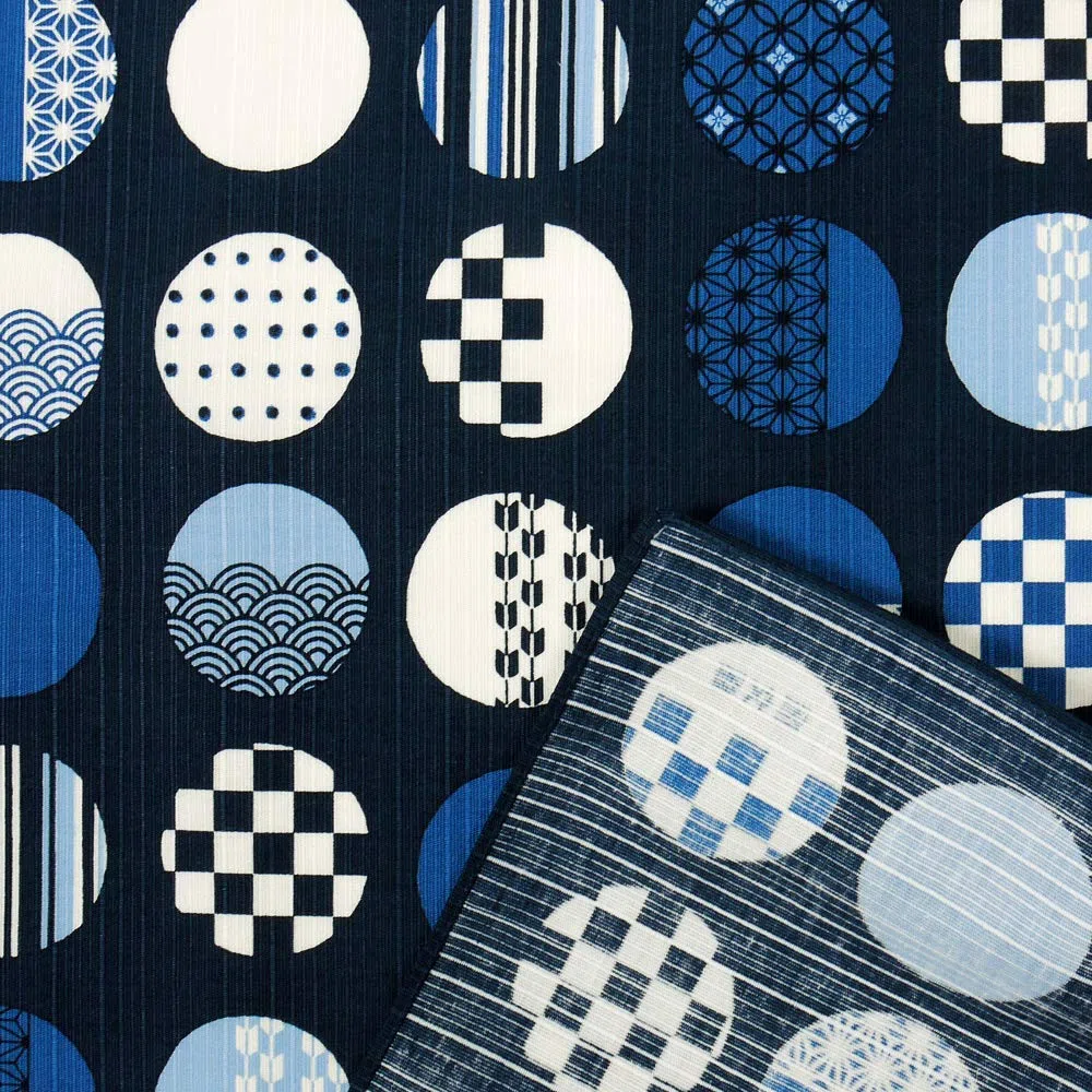 HAMAMONYO Furoshiki Ootama Monyo - Manta de algodón - 50 cm x 50 cm - Azul - Patrón ondulado