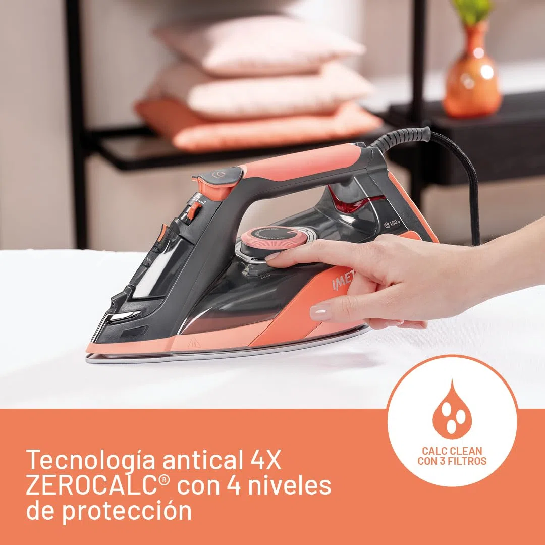 Imetec Ceramicliss, Plancha De Vapor, Ligera, Manejable, Antical, 180 g De Vapor, Suela Cerámica Deslizante, 2400 W, Mango Ergonómico, Tecnología De Ahorro De Energía