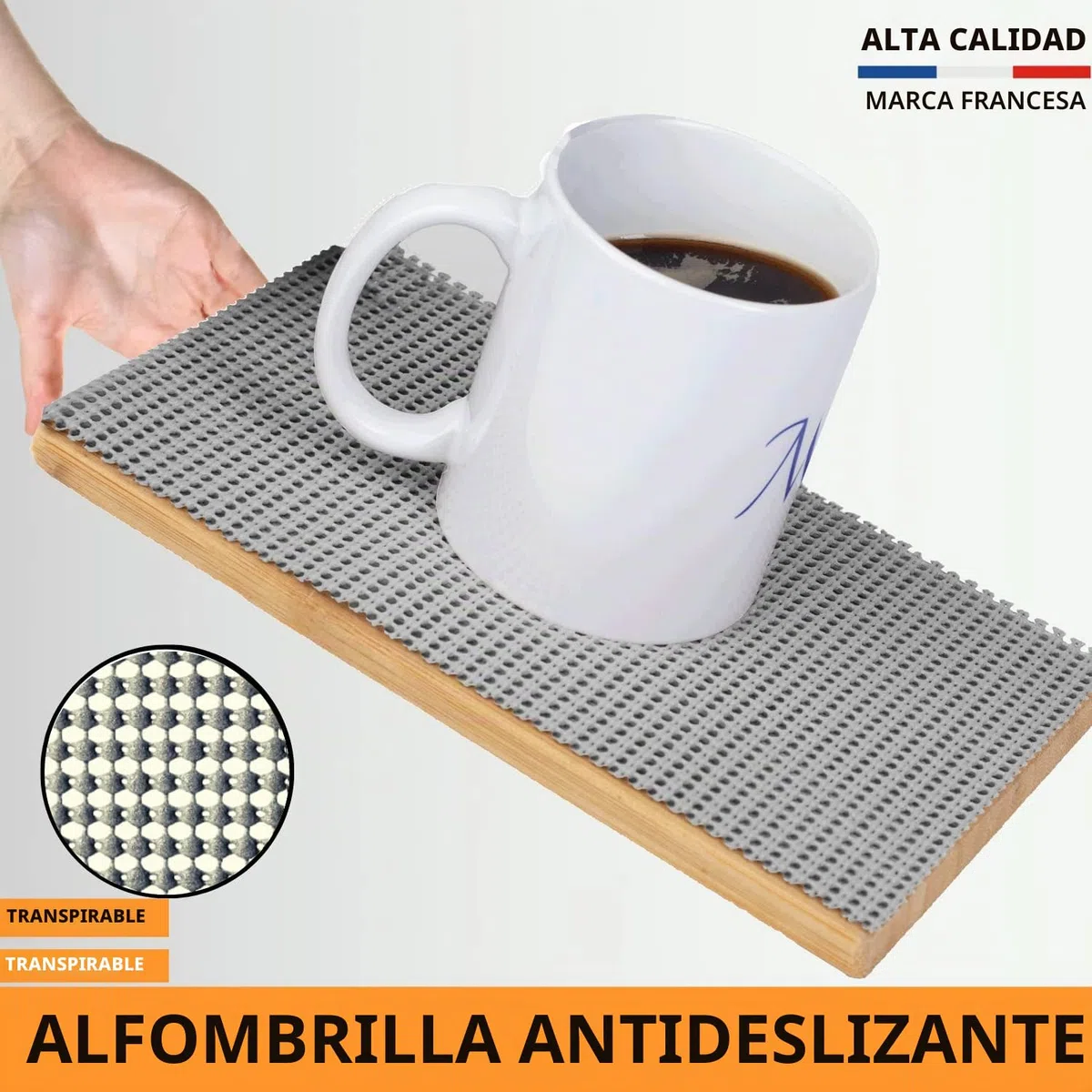 Rollo de Alfombrilla Antideslizante para Cajones de Cocina, Weewam 30 x 600 cm (XXL) Forro EVA para Muebles de Cocina, Tapete Protector Armarios Cajones Estantes, Sostenible y Impermeable (Gris)