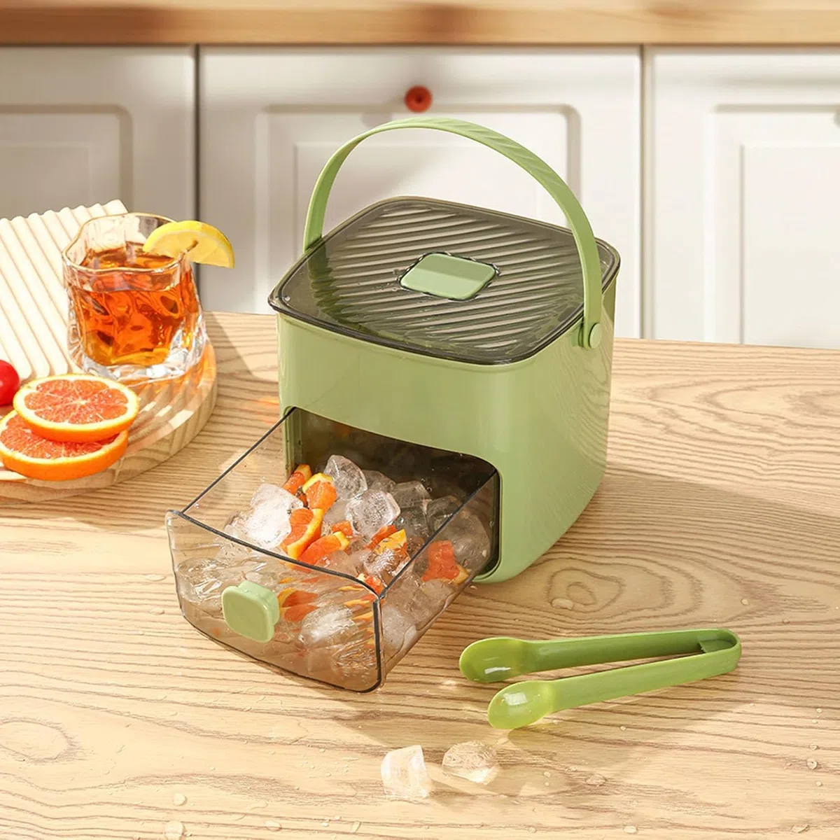 Pequeña máquina de cubitos de hielo, con 48 rejillas, molde para cubitos de hielo con cajón y recipiente de almacenamiento, cubitos de hielo con recipiente para cubitos de hielo, para Home