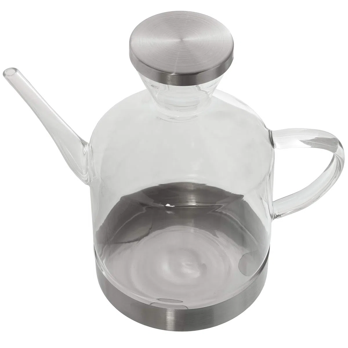 Aceitera antigoteo de 1 litro con Tapa y Base Acero Inoxidable 19.5x11x19cm