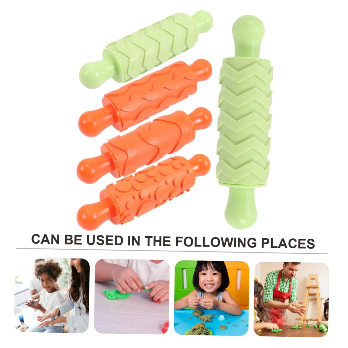 Alipis 2 Series Rodillo De Arcilla Para Herramientas De Manualidades Para Y Cocinar Utensilios Educativos Para Actividades Familia Comida Falsa 5 Piezas*2