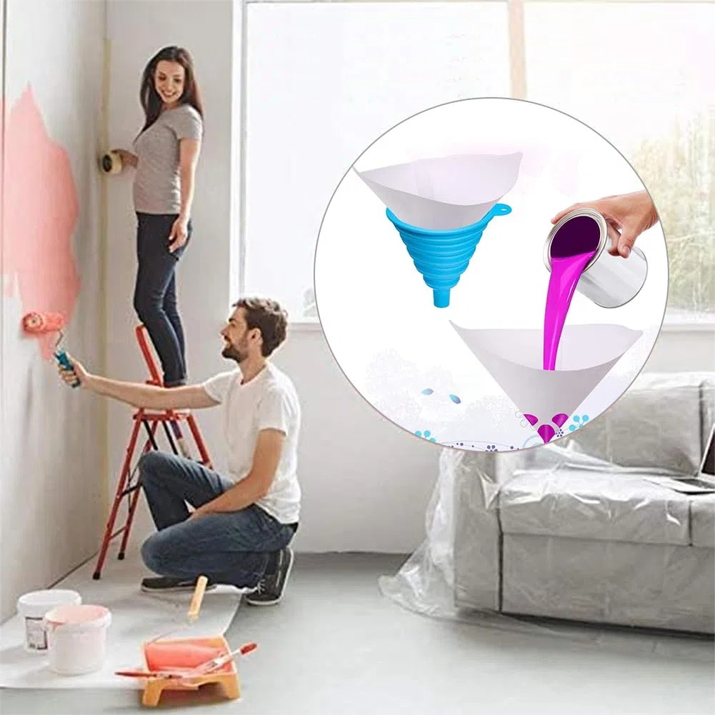 Coladores De Pintura, Embudos De Filtro, Papel Filtro De Pintura, Coladores De Papel De Pintura, Colador de Pintura, Coladores de Filtro de Pintura, Filtro De Silicona Embudo Plegable, 20 PCS