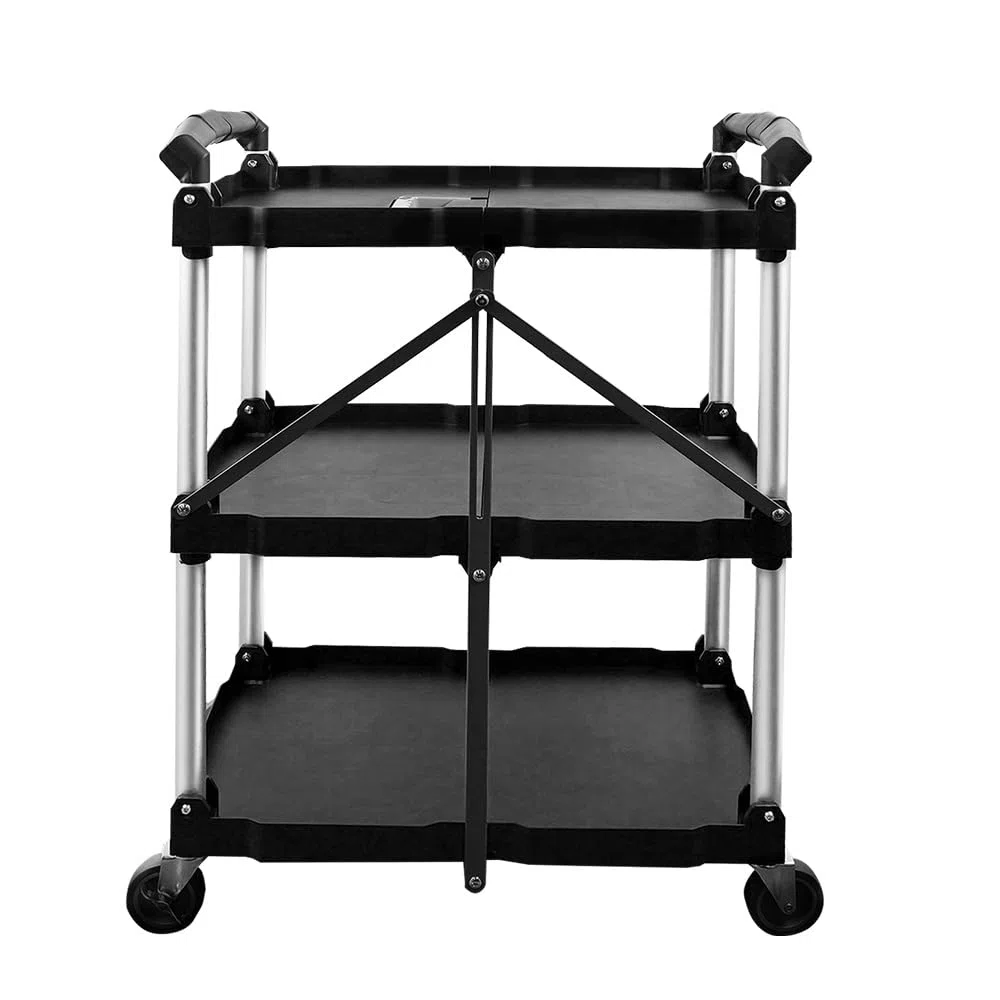 BLV Carro plegable para servir con ruedas, Mueble con ruedas, capacidad de carga de 75 kg, carrito de cocina, carrito para el hogar