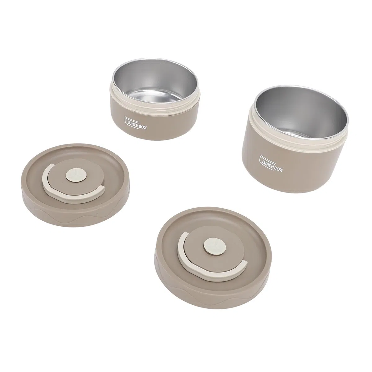 SIXRUN Contenedor de Almuerzo Aislado, Contenedor de Alimentos Aislado de Acero Inoxidable 304 con Tapa y Bolsa Térmica, Caja Térmica Redonda a Prueba de Fugas Mantiene la Comida Caliente de 4 a 5
